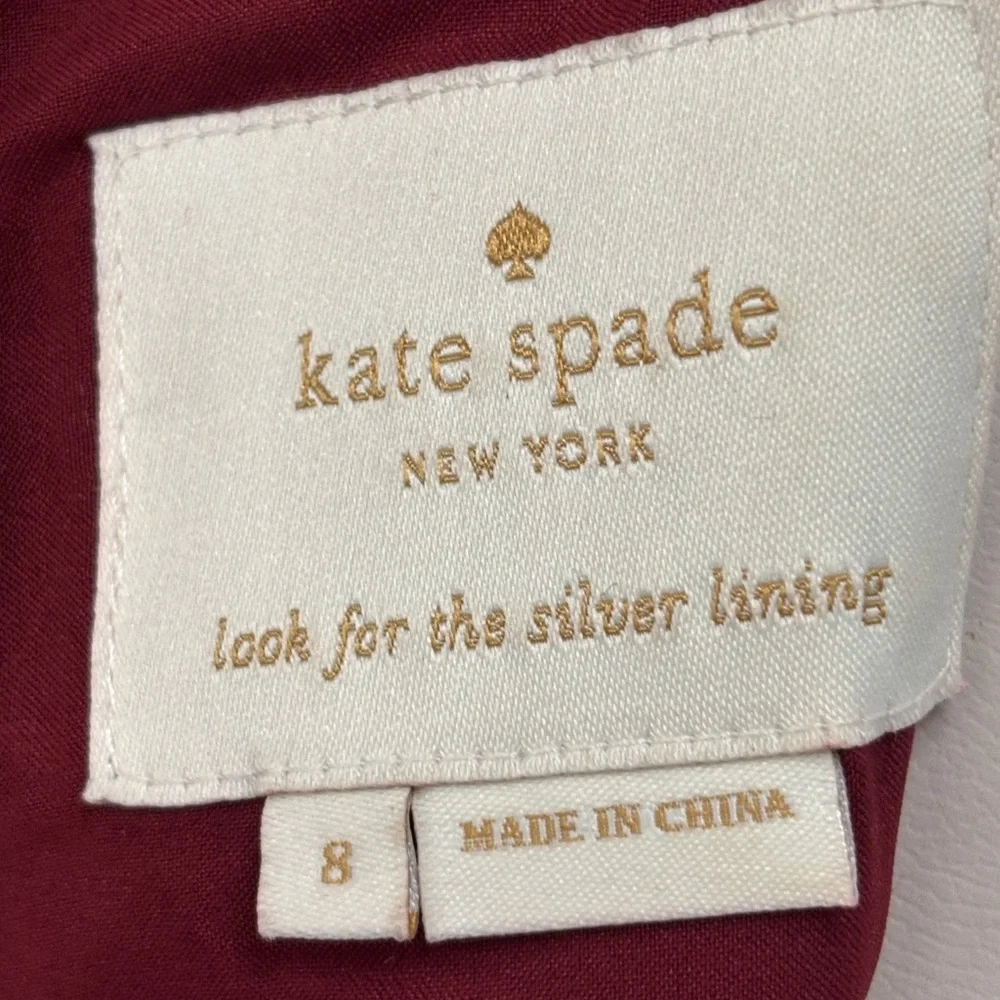 Kate Spade burgundy scalloped grommet dress 8